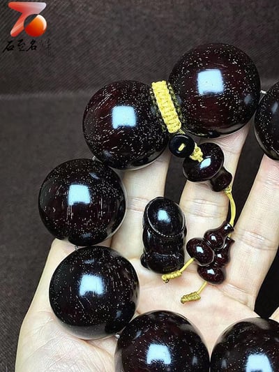 印度小葉紫檀老料大豪串30mm×9顆8