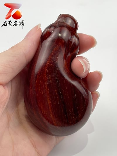 印度小葉紫檀高油密材質 湘工工藝精品手把件【鼠你牛】7