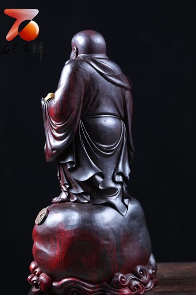 印度小葉紫檀 木雕狀元清刀造像【招財彌勒】2