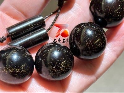 正宗印度小葉紫檀極品鏡面質感 超爆滿星18mm手珠 附精美收藏禮盒+盤玩袋+盤玩手套4