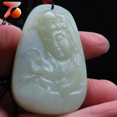 和田玉且末料【觀音玉牌】7