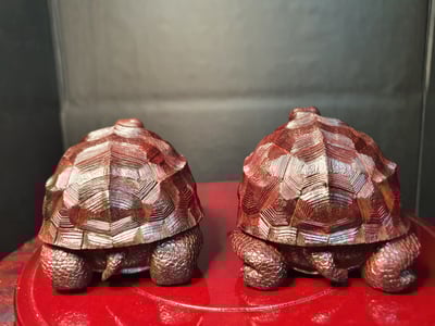 印度小葉紫檀精工【長壽龜】一對5