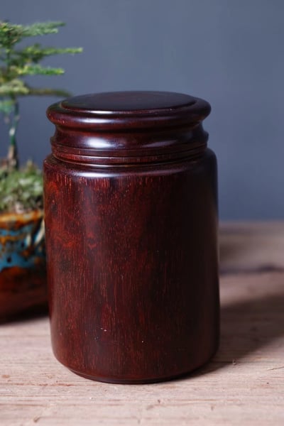 印度小葉紫檀整料挖製 【茶葉罐3號】5