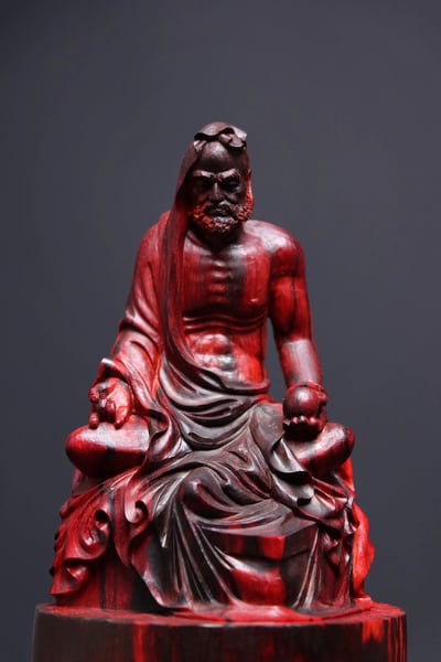 印度小葉紫檀整木清刀製作【達摩祖師】2