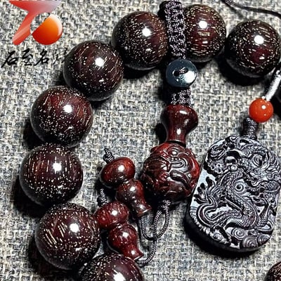 天然 印度小葉紫檀銀河系列｜15mm手珠 頂級爆滿粗星【祥龍獻瑞】3