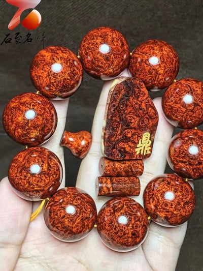 印度小葉紫檀老料炫彩爆滿 點狀葡萄纓子瘤疤【鼎】2