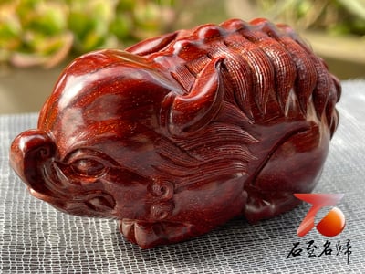 專食惡夢的瑞獸 印度小葉紫檀高油密二膘材質 湘工手作 【食夢貘】1