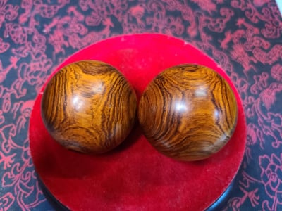 海南黃花梨黃金底老料【極品保健球】4