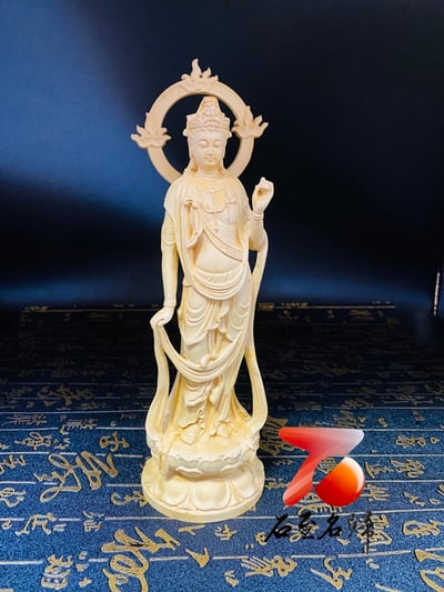 黃楊木精雕作品【火焰觀音】5