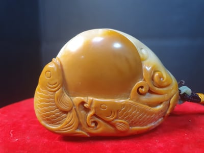 壽山石手把件系列【年年有餘】2