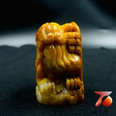 壽山石純手工雕刻【瑞獸騰雲・福祿綿長】5