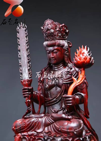 印度小葉紫檀 清刀手作【虛空藏菩薩】高31公分4