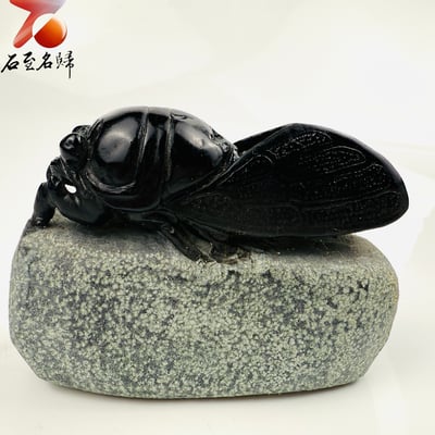 丹東石純手工雕（早期作品，未落款）【一鳴驚人】靜待一夏 只為驚鳴5