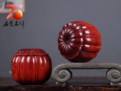 印度小葉紫檀【南瓜茶葉罐／圍棋罐】5