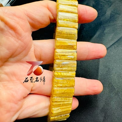 一物一拍｜天然巴西順絲鈦晶水晶手排 寬15.5mm 手圍18公分4