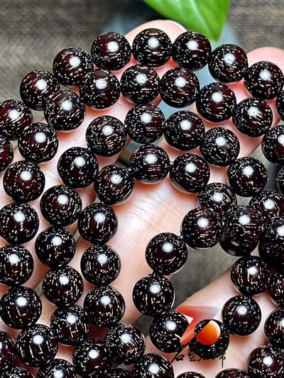 古墓派萬年老料 孤品僅此一串 印度小葉紫檀頂級老料滿粗星8mm×108顆4