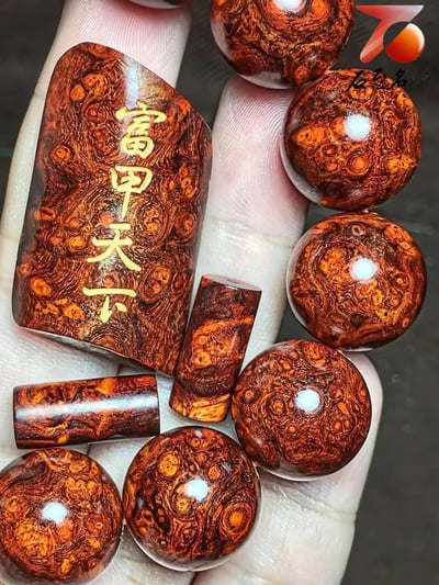 印度小葉紫檀18mm×13老料極品瘤疤【富甲天下】5