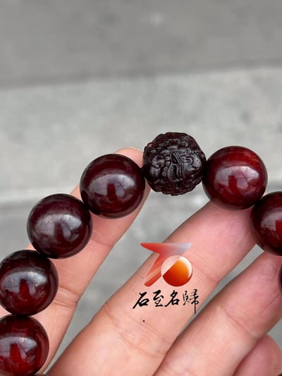 天然 印度小葉紫檀玻璃底老料 高油高密15mm手珠【招財貔貅】2
