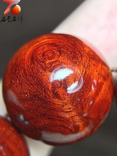 印度小葉紫檀老料炫彩瘤疤+金星20mm手珠【君檀】4