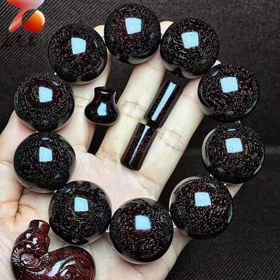 印度小葉紫檀老料 泥料黑珍珠25mm手珠【牛轉乾坤】2