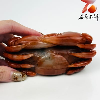 老撾石手工精雕 張國民老師作品【赤甲凝紅・富甲一方】6
