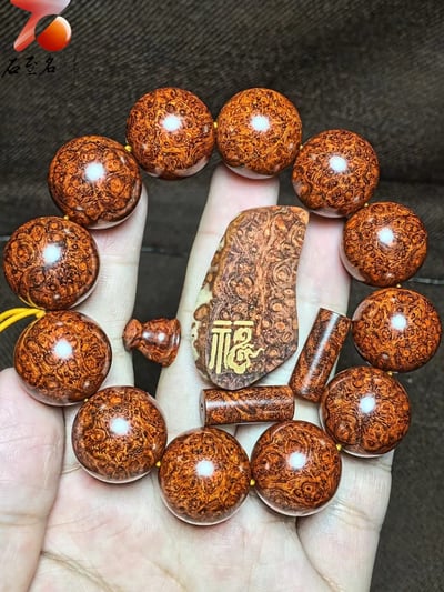 印度小葉紫檀 頂級泥料爆滿葡萄纓子瘤疤【福】1