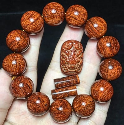 超美印度小葉紫檀18mm×13顆【貔貅】6