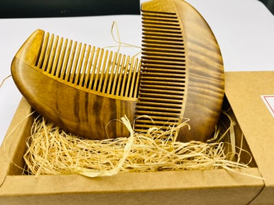精選天然實木梳子【天然金絲楠木短版梳】7