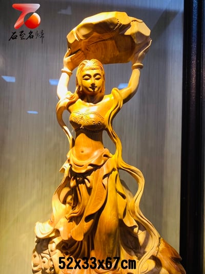 崖柏木整料雕刻【女媧補天】4