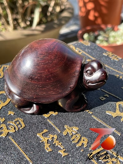 印度小葉紫檀高油密二膘材質 湘工手作【長壽龜】9