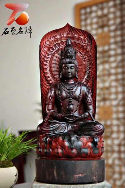 印度小葉紫檀大口徑拆房老料清刀款【無量壽佛】1