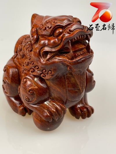 印度小葉紫檀高油密材質 湘工工藝精品手把件【踩球貔貅】3