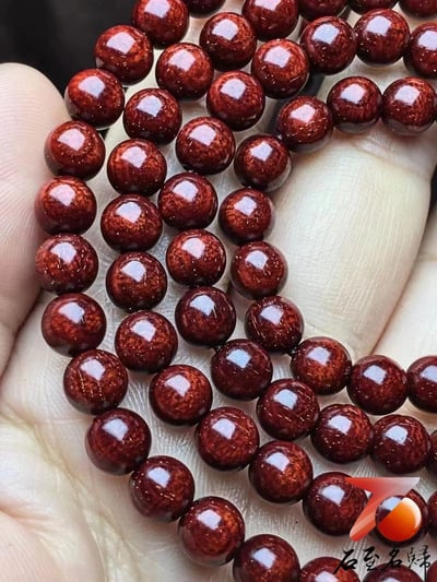 印度小葉紫檀滿魚鱗帶金星6mm x 108顆手串6