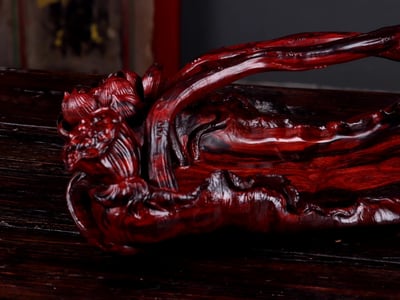 印度小葉紫檀整料雕製【果盤-蓮生貴子】4