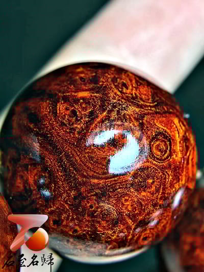 印度小葉紫檀手珠【善】 滿瘤疤+金星 25mm×10顆6