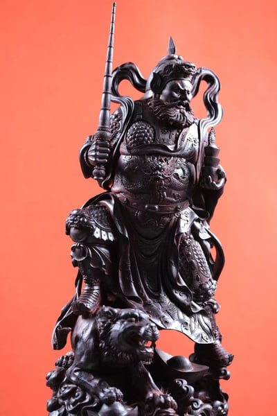 印度小葉紫檀清刀款【武財神-趙公明】2