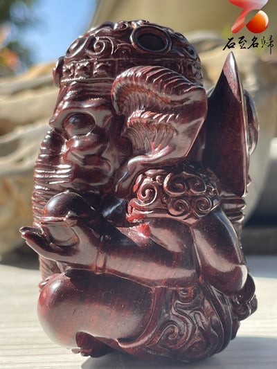 印度小葉紫檀高油密二膘料 湘工手作【象神】3