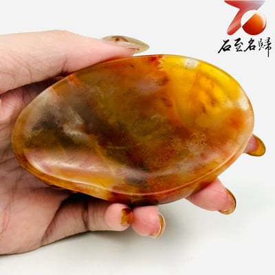 老撾高山石全透光料 手工精雕 張國民老師作品【赤蟹擁貝・金財滿堂】4