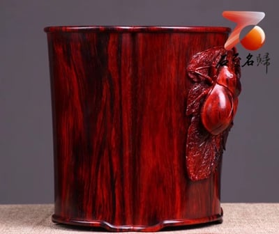 印度小葉紫檀【富甲一方-梅花筆筒】5