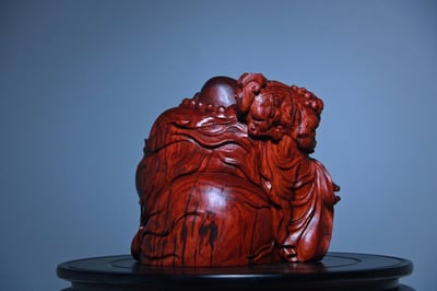 印度小葉紫檀清刀款【戲獅彌勒】7