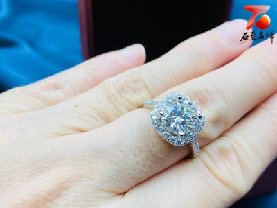 3300元 3克拉女戒莫桑鑽D色 附雙保證書 925銀 可過鑽筆檢測6