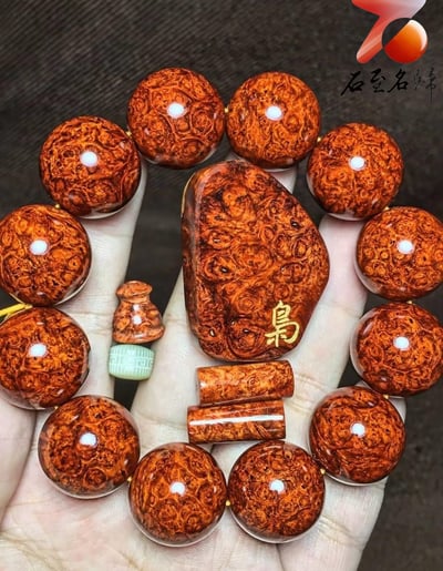 印度小葉紫檀20mm×12顆 超爆滿葡萄纓子瘤疤【梟】2