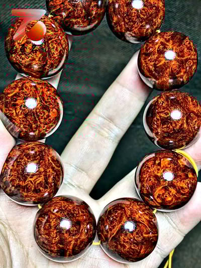 印度小葉紫檀檀手珠【福至心靈】25mm×10顆  爆滿瘤疤4