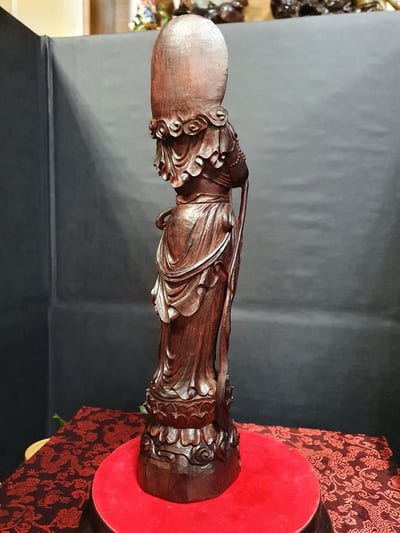 印度小葉紫檀老料【持珠觀音】3