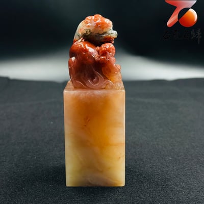 天然 極品老撾芙蓉石結晶透光料｜母子貔貅方印【母子聚財・福運相承】5
