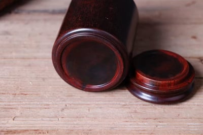 印度小葉紫檀整料挖製 【茶葉罐3號】2