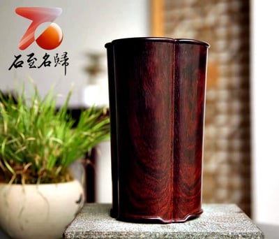 印度小葉紫檀老料高油密整木製【葵花筆筒】2