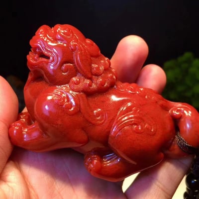 精品-純正朱砂紅貔貅手把件【招財貔貅】4
