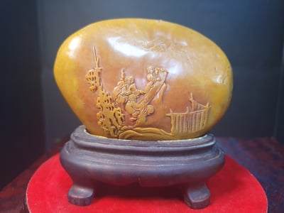 寮國田黃石系列【深山訪友】1