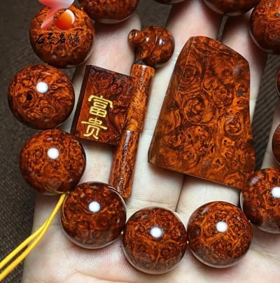 印度小葉紫檀 超爆滿瘤疤18mm手珠【富貴】4